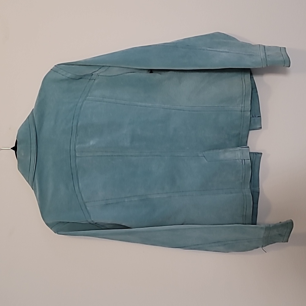 Live A Little Aqua Leather Jacket - Picture 6 of 9